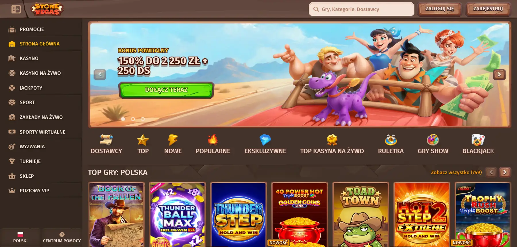 trona główna kasyna online Stone Vegas